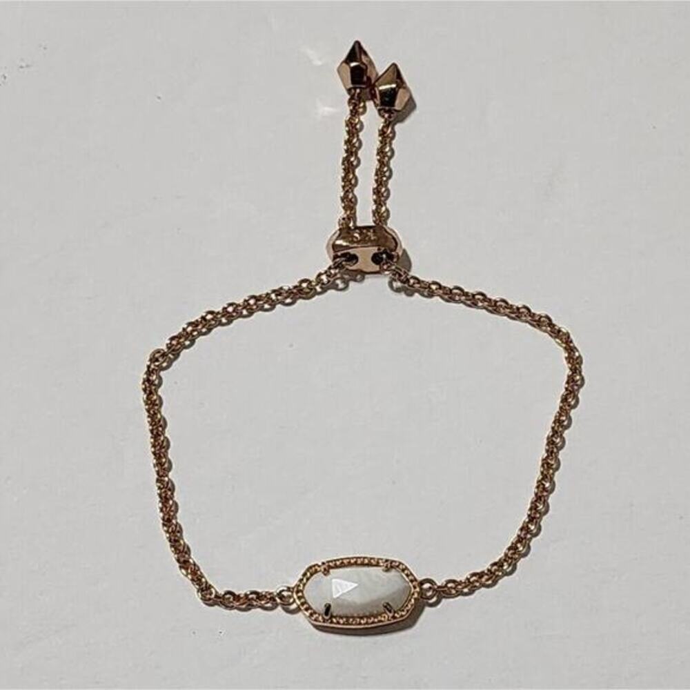 Kendra scott Elaina rose gold and white stone adjustable bracelet